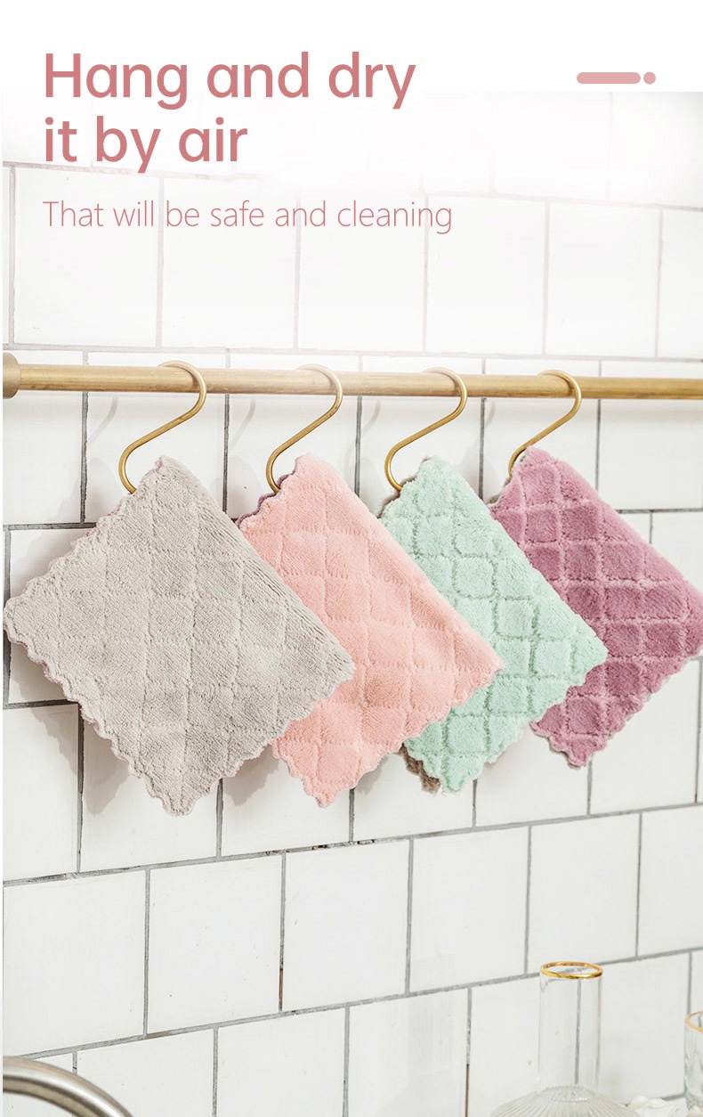 12pcs Polyester Kitchen dishwashing towel-9